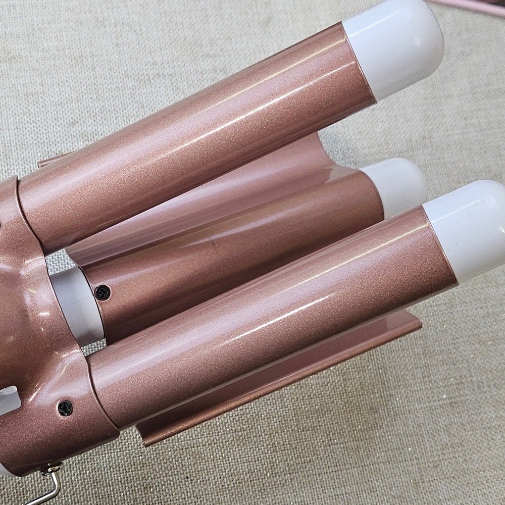 L+W BIO Ripple Triple Barrel Waver 1" Ceramic Hair Waver White Rose Gold LW-0744 - Picture 13 of 16